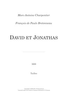 Partition Tailles (C3-clef), David et Jonathas, Charpentier, Marc-Antoine