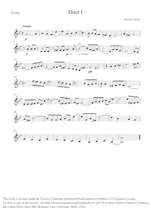 Partition de violon, Duet I, G minor, Carazo, Xavier