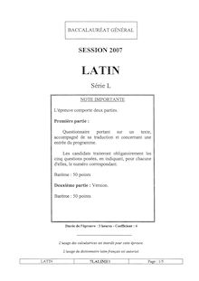 Sujet du bac L 2007: Latin