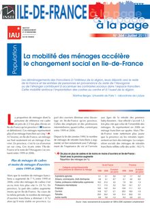 La mobilité des ménages accélère le changement social en Ile-de-France