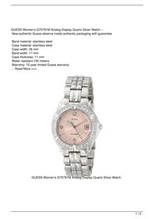 GUESS Women8217s G75791M Analog Display Quartz Silver Watch Watch Review