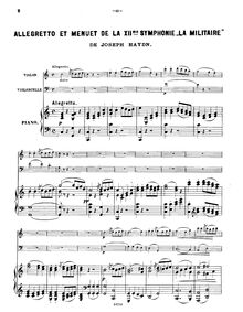 Partition de piano, Symphony No.100 en G major, “militaire”