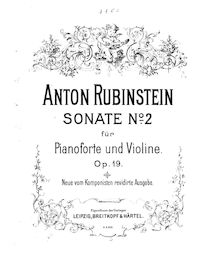 Partition complète, violon Sonata No.2, Op.19, Rubinstein, Anton par Anton Rubinstein