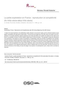 La petite exploitation en France : reproduction et compétitivité (fin XIXe siècle-début XXe siècle) - article ; n°1 ; vol.40, pg 3-34