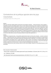 Contradictions de la politique agricole dans les pays industrialisés - article ; n°1 ; vol.101, pg 3-13
