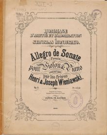 Partition complète et , partie (colour scan), Allegro de Sonate