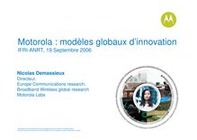 Motorola : modèles globaux d innovation