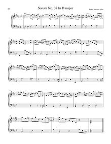 Partition Sonata R.37 en D major, clavier sonates R.31–40, Soler, Antonio