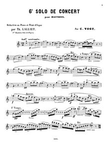 Partition complète et , partie, 6ème Solo de concert, C major