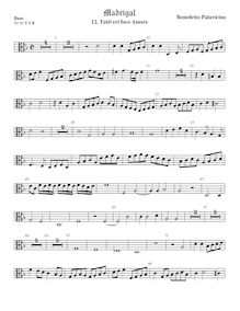 Partition viole de basse, alto clef, Madrigali a 5 voci, Libro 4