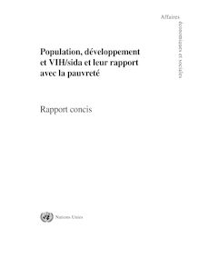 Population, développement et VIH/sida et leur rapport avec la ...
