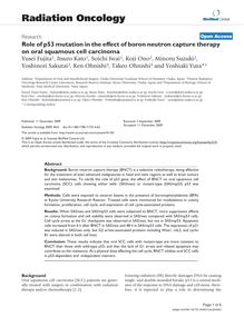 Role of p53 mutation in the effect of boron neutron capture therapy on oral squamous cell carcinoma