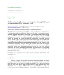 The role of reasoning domain on face recognition: Detecting violations of social contract and hazard management rules
