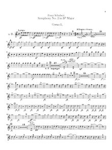 Partition cor 1, 2 (B♭, E♭), Symphony No.2, B♭ Major, Schubert, Franz