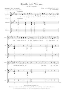 Partition complète (transposed)voix en C/E, guitare en A/D, Rinaldo
