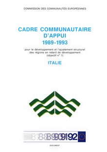 Cadre communautaire d appui 1989-1993 pour le développement et l ajustement structurel des régions en retard de développement (objectif n°1)