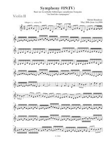 Partition violons II, Symphony No.19, C major, Rondeau, Michel par Michel Rondeau