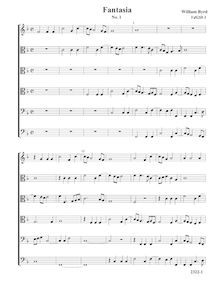 Partition Fantasia VdGS No.1 - partition complète (Tr A T T B B), fantaisies pour 6 violes de gambe
