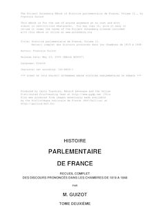 Histoire parlementaire de France, Volume II. par M. Guizot
