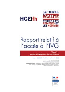 Rapport relatif à l’accès à l’IVG - Volet 2 : Accès à l’IVG dans les territoires