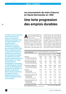 Les mouvements de main-d oeuvre en Haute-Normandie en 1999 : Une forte progression des emplois durables   