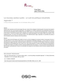 Le nouveau secteur public : un outil de politique industrielle régionale ? - article ; n°1 ; vol.24, pg 35-47