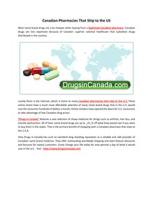 Canadian Pharmacies That Ship to the US