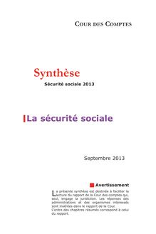 Synthèse du Rapport de la Cour des Comptes sur la Sécurité sociale (édition 2013)