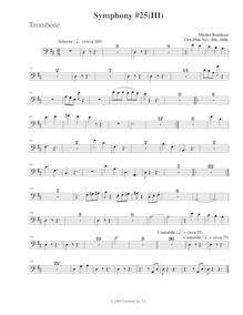Partition Trombone, Symphony No.25, A major, Rondeau, Michel par Michel Rondeau