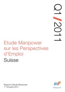 étude Manpower - Etude Manpower sur les Perspectives d Emploi Suisse