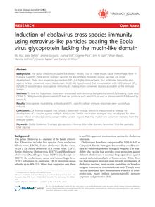 Induction of ebolavirus cross-species immunity using retrovirus-like particles bearing the Ebola virus glycoprotein lacking the mucin-like domain