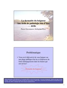 JASP 2005 - La dermatite du baigneur une drôle de pathologie loin ...