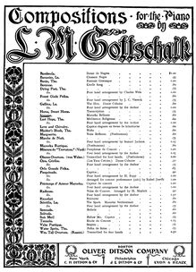 Partition complète, Jeunesse, Op.70, Gottschalk, Louis Moreau