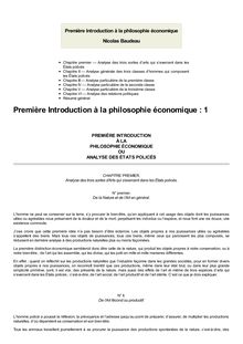 Première Introduction à la philosophie économique