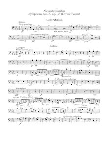 Partition Basses, Symphony No.3, Le Divin Poème (The Divine Poem)