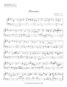Partition Pavanne, 10 clavier pièces from Bauyn Manuscript, Keyboard: organ or harpsichord par Anonymous