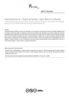 Individualisme et « Esprit de famille » dans Garin le Loherain - article ; n°1 ; vol.30, pg 385-396