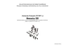 Sonata III (si mineur - Flûte & Basse) / Anonyme français (XVIIIe s.)