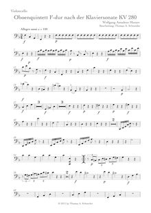 Partition violoncelle, Piano Sonata No.2, F major, Mozart, Wolfgang Amadeus