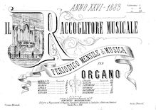 Partition , January 1883 issue: partition complète, Contributions to pour Raccoglitore Musicale