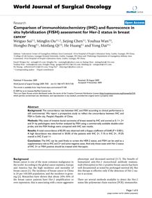 Comparison of immunohistochemistry (IHC) and fluorescence in situ hybridization (FISH) assessment for Her-2 status in breast cancer