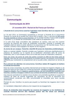 L Autorité de la concurrence autorise Carrefour à racheter Dia France