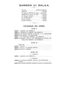 Partition Act I, Samson et Dalila, Op.47, Opéra en trois actes, Saint-Saëns, Camille