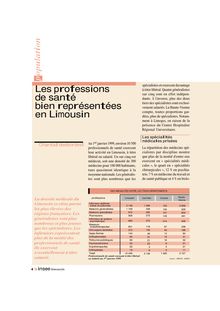 Les professions de santé bien représentées en Limousin.  