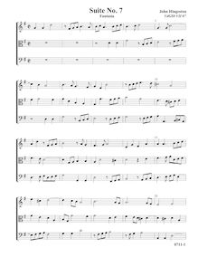 Partition Fantasia, VdGS No.vii-7 - partition complète (Tr T B), fantaisies et Almands pour 3 violes de gambe