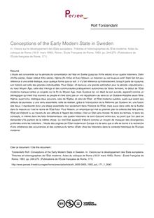 Conceptions of the Early Modern State in Sweden - article ; n°1 ; vol.171, pg 249-270