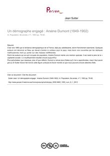 Un démographe engagé : Arsène Dumont (1849-1902) - article ; n°1 ; vol.8, pg 79-92