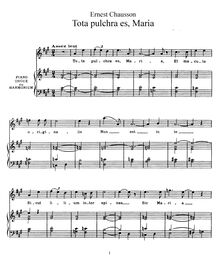 Partition , Tota pulchra es, 3 Motets, Op. 12, Chausson, Ernest