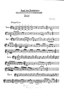 Partition viole de gambe, Variations pour corde quatuor, Sechs Variationen über ein eigenes Thema für Streichquartett (1806).