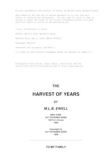 The Harvest of Years